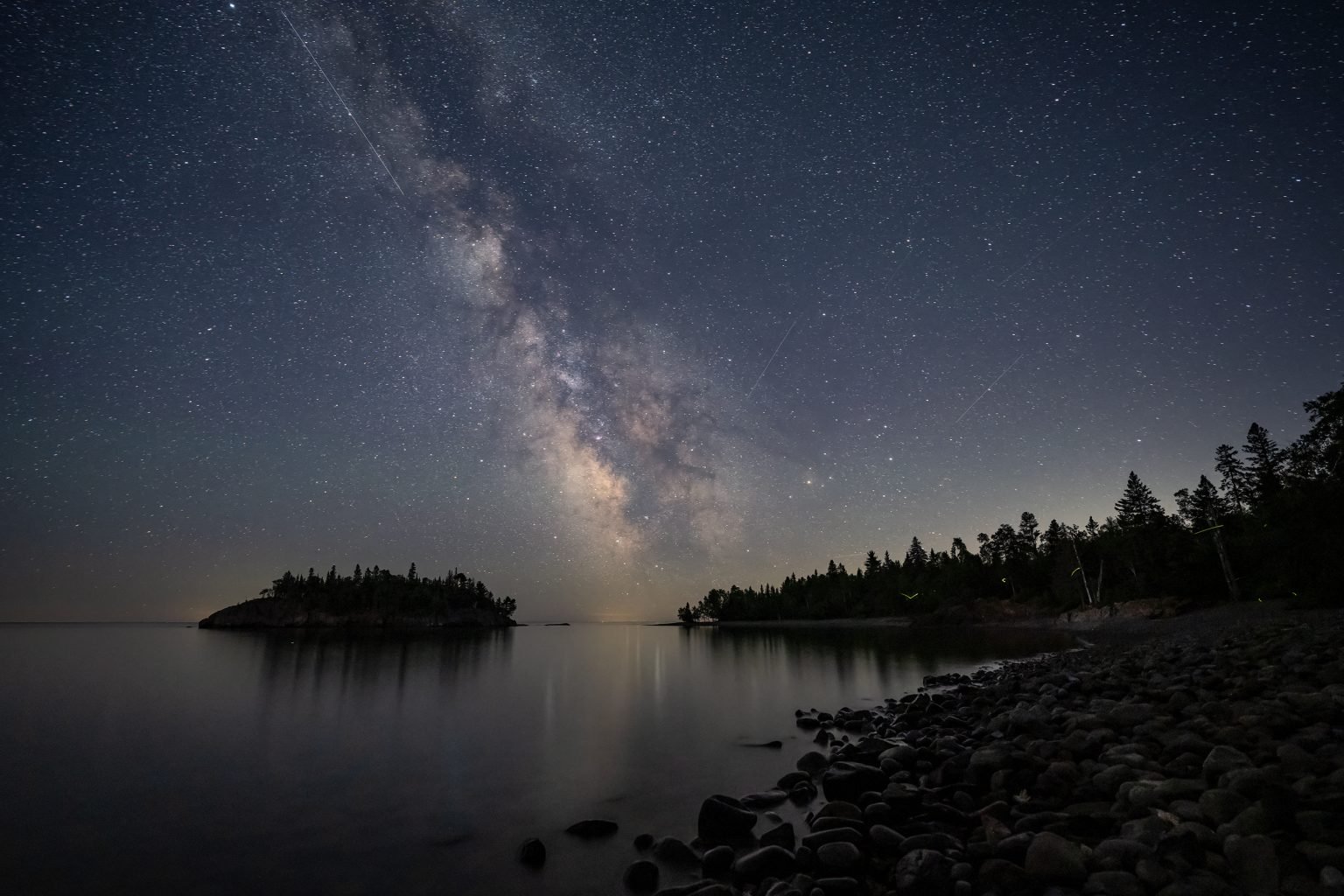 Milky way over Lake Superior